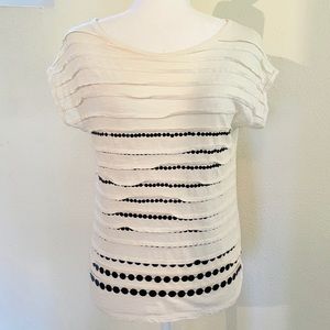 Ann Taylor Loft Ivory Sequined Tee